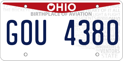 OH license plate GOU4380