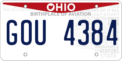 OH license plate GOU4384
