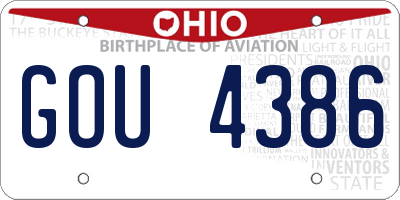 OH license plate GOU4386