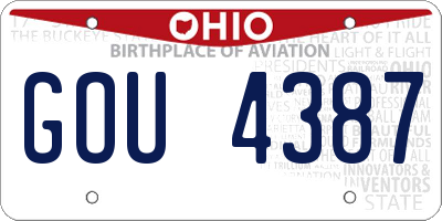 OH license plate GOU4387
