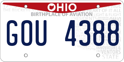 OH license plate GOU4388