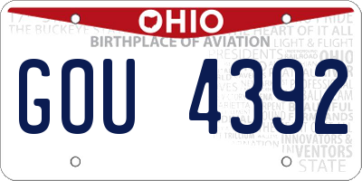 OH license plate GOU4392