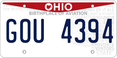 OH license plate GOU4394