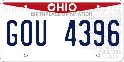 OH license plate GOU4396