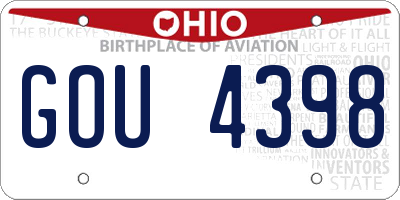 OH license plate GOU4398