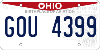 OH license plate GOU4399