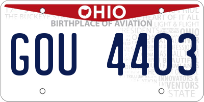 OH license plate GOU4403