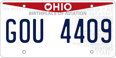 OH license plate GOU4409