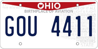 OH license plate GOU4411