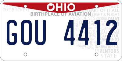 OH license plate GOU4412