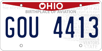 OH license plate GOU4413