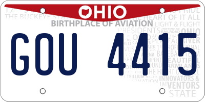 OH license plate GOU4415