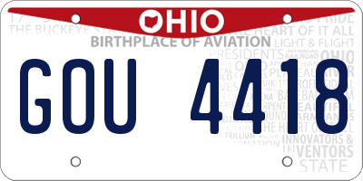 OH license plate GOU4418
