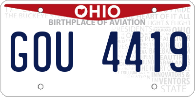 OH license plate GOU4419