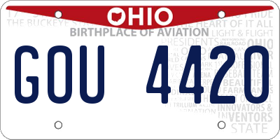OH license plate GOU4420