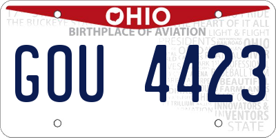 OH license plate GOU4423