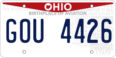 OH license plate GOU4426