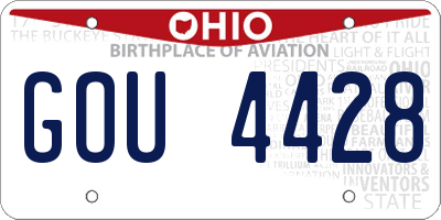 OH license plate GOU4428