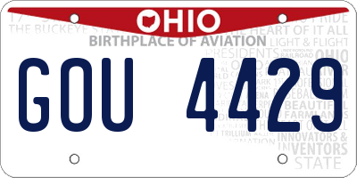 OH license plate GOU4429