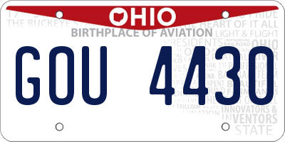 OH license plate GOU4430