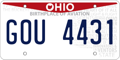 OH license plate GOU4431
