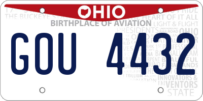OH license plate GOU4432