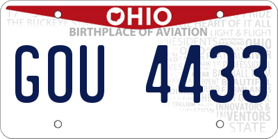 OH license plate GOU4433