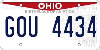 OH license plate GOU4434