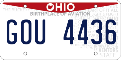 OH license plate GOU4436