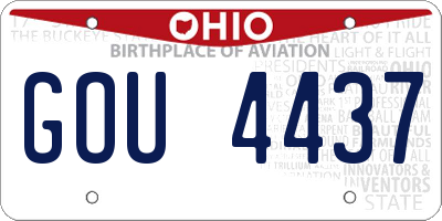 OH license plate GOU4437