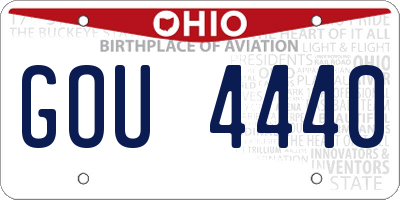 OH license plate GOU4440