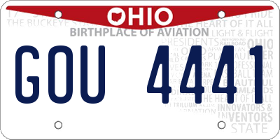 OH license plate GOU4441