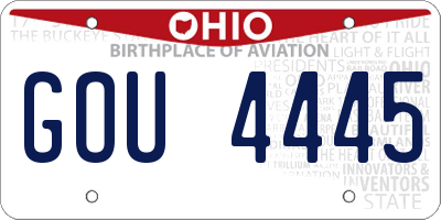 OH license plate GOU4445