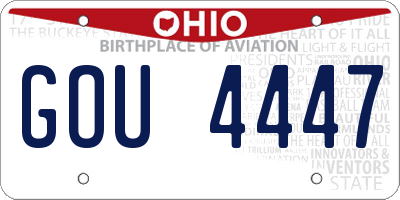 OH license plate GOU4447