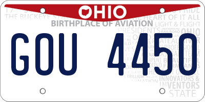 OH license plate GOU4450