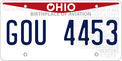 OH license plate GOU4453