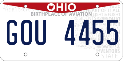 OH license plate GOU4455