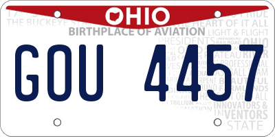 OH license plate GOU4457