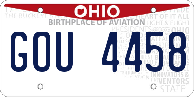 OH license plate GOU4458