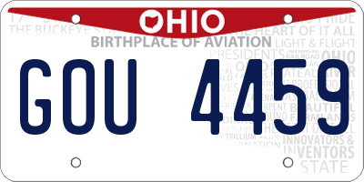 OH license plate GOU4459