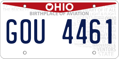 OH license plate GOU4461