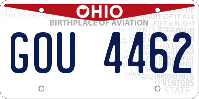 OH license plate GOU4462