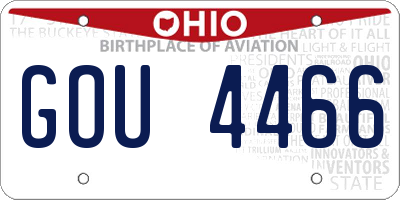 OH license plate GOU4466