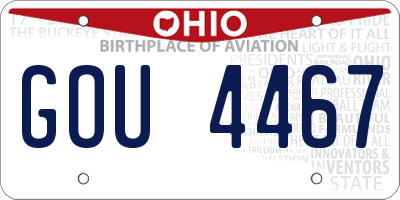 OH license plate GOU4467