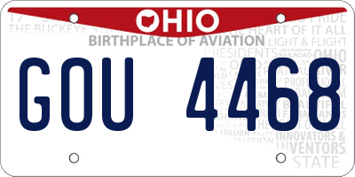 OH license plate GOU4468