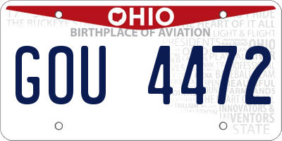 OH license plate GOU4472