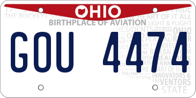 OH license plate GOU4474