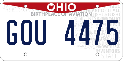 OH license plate GOU4475