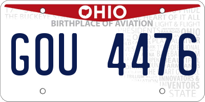 OH license plate GOU4476