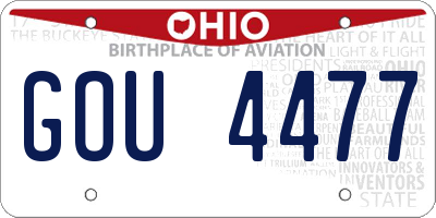 OH license plate GOU4477